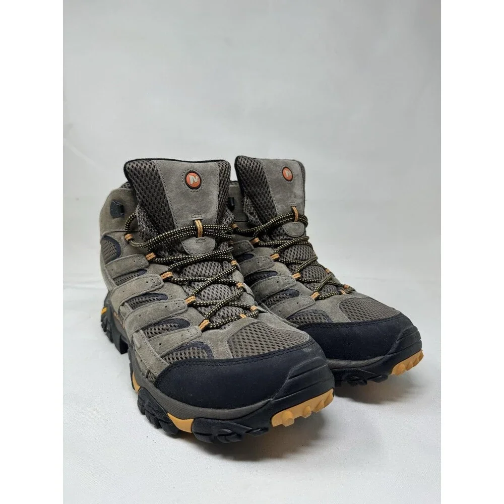 Merrell Moab 2 Mid Trail Hiking Boots Mens Size 14 Gray Suede Vibram J06045